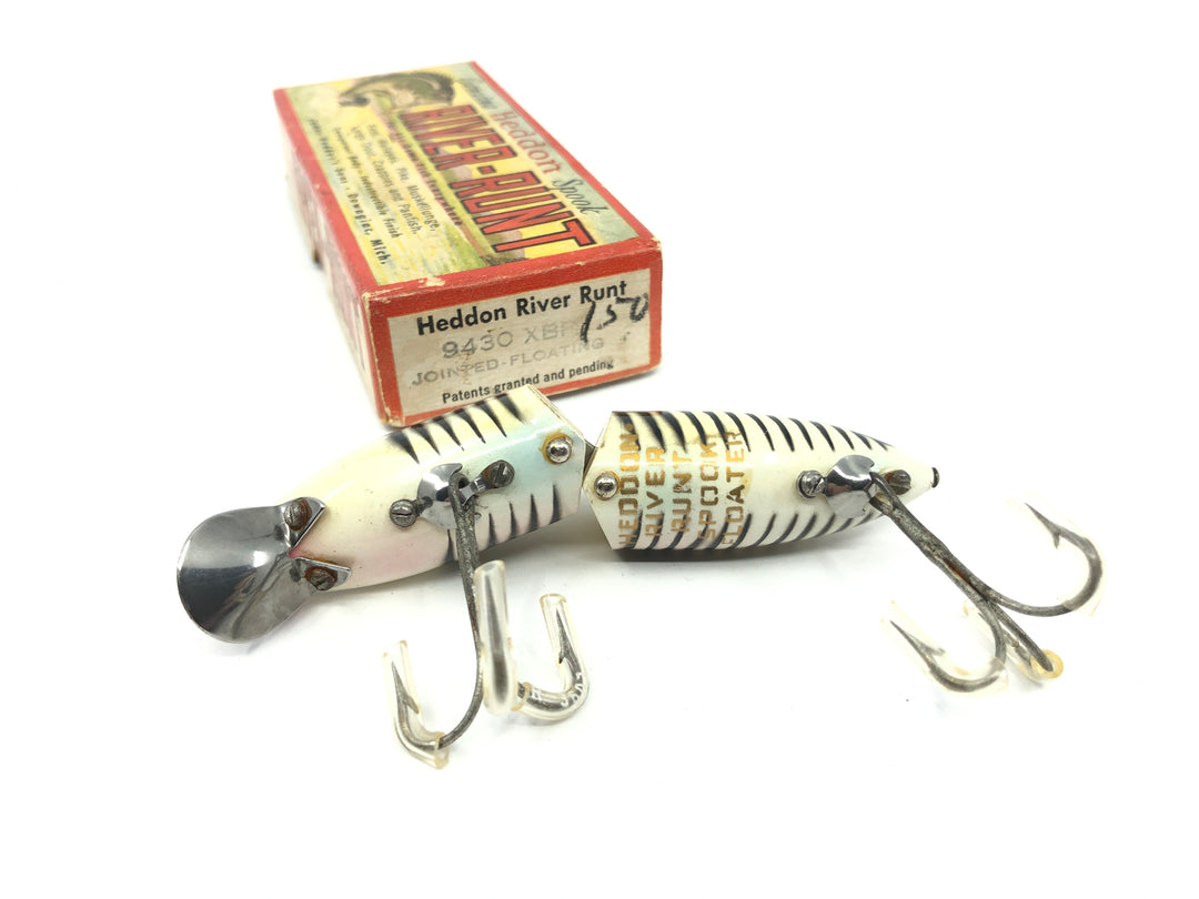 Heddon Jointed Floating River Runt 9430 XBP Pearl and Black Shore Minnow Color with Box
