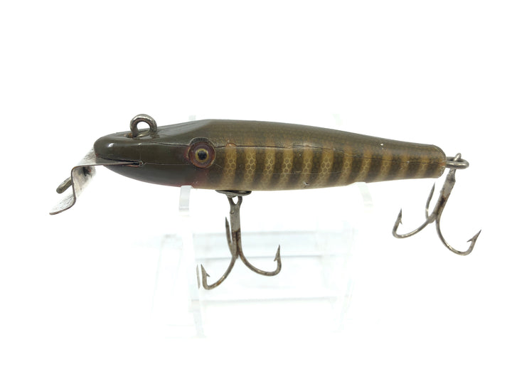 Early Creek Chub 900 Pikie Wooden Lure Glass Eyes Double Line Tie