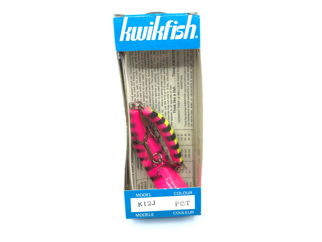 Pre Luhr-Jensen Kwikfish K12J PCT Pink Chartreuse Tiger Color New in Box Old Stock