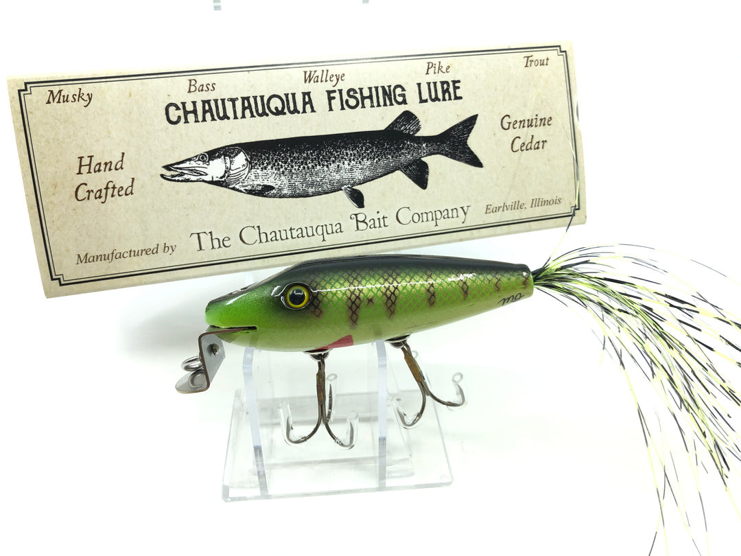 Chautauqua Custom Minnow with Flasher Tail Green Perch Color