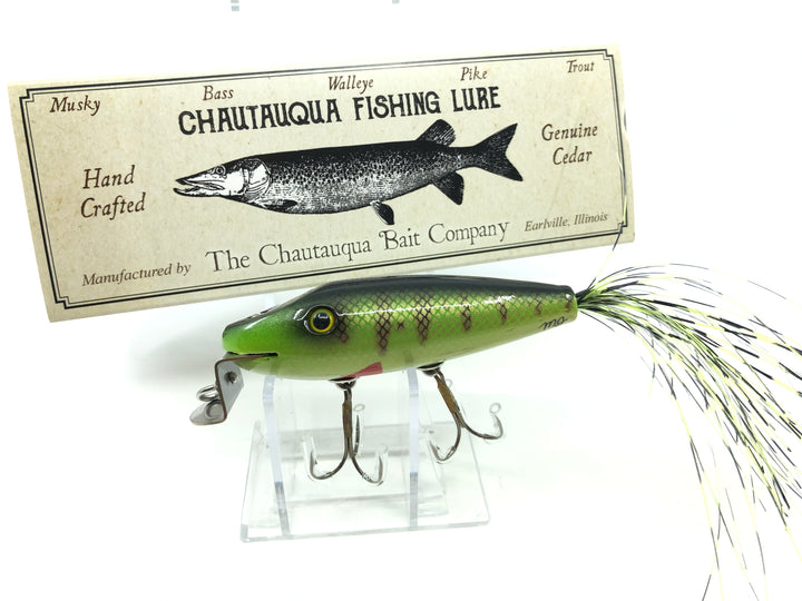 Chautauqua Custom Minnow with Flasher Tail Green Perch Color