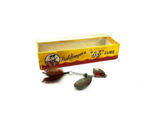 Vintage Paul Bunyan's 66 Lure, White Red Streamer Color with Box