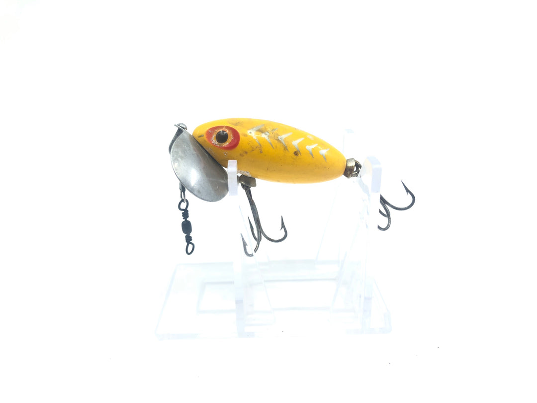 Arbogast Mini Jitterbug Silver Stripes and Yellow Color