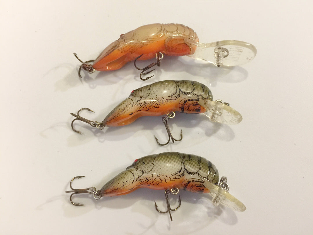 Rebel Tiny Crawfish Lures lot of 3