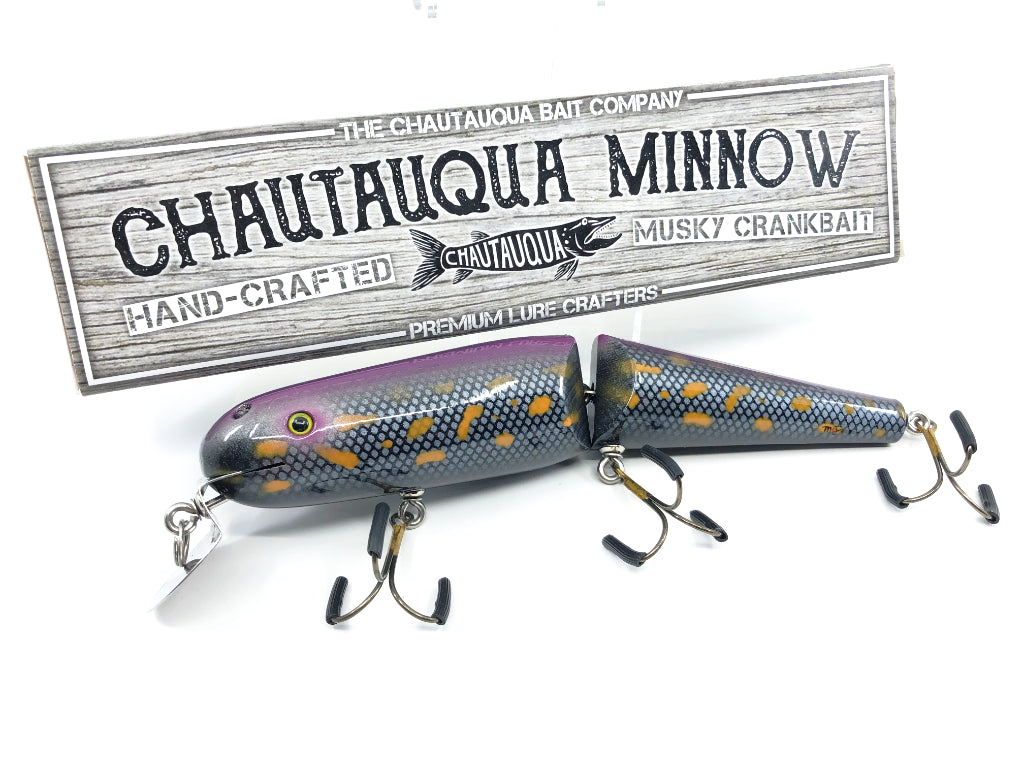 Jointed Chautauqua 8" Minnow Musky Lure Special Order Color "Orange Spot"