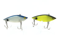 Cordell Spot Lure 2100 Lot of Two Lures Blue Back and Chartreuse Colors