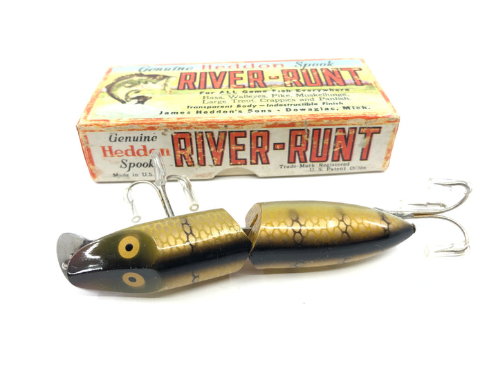 Heddon Jointed Floater River Runt 9430 Pike Scale Color with Box and Catalog