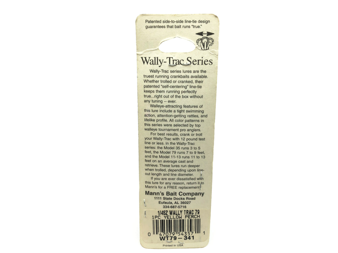 Mann's Wally Trac Lure 7-9 Ft Yellow Perch Color New on Card