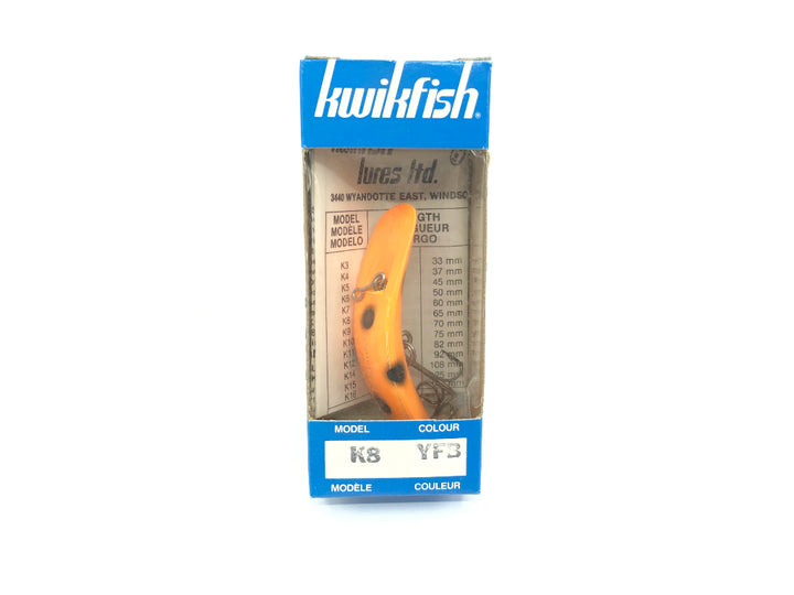 Kwikfish K8 YFB Yellow Fluorescent Black Spots Color New in Box Old Stock