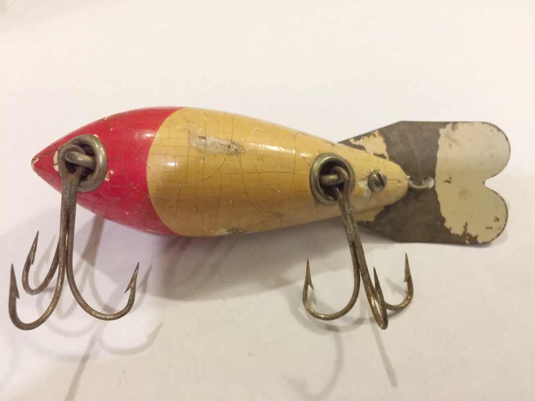 Bomber Vintage Wooden Lure Red and White