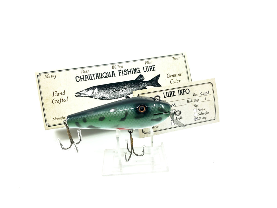 Chautauqua Wooden Wiggler Spotted Bass Color C.C.B.Co Factory Lip
