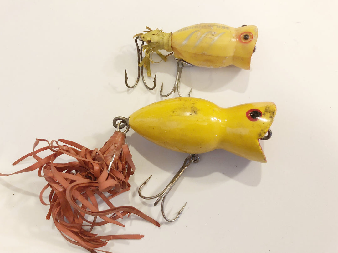 Arbogast Hula Popper Lot of Two Yellow