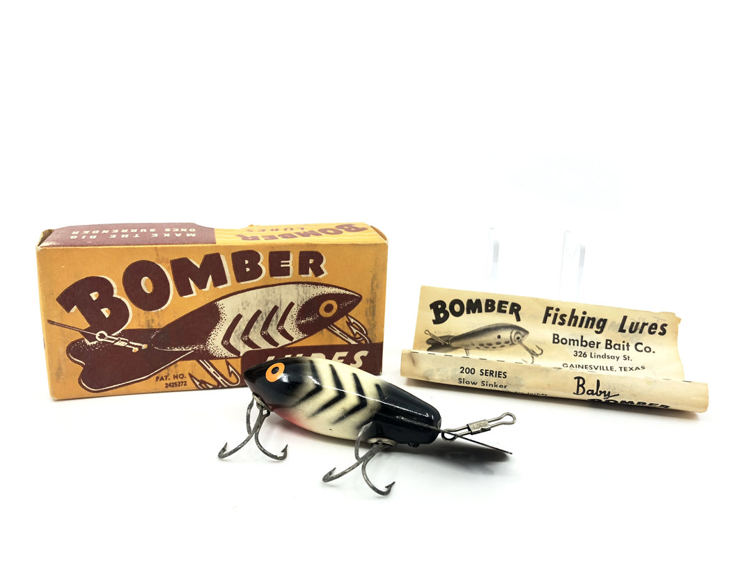 Vintage Wooden Bomber 506 White/ Black Ribs Color with Older Two Piece Box