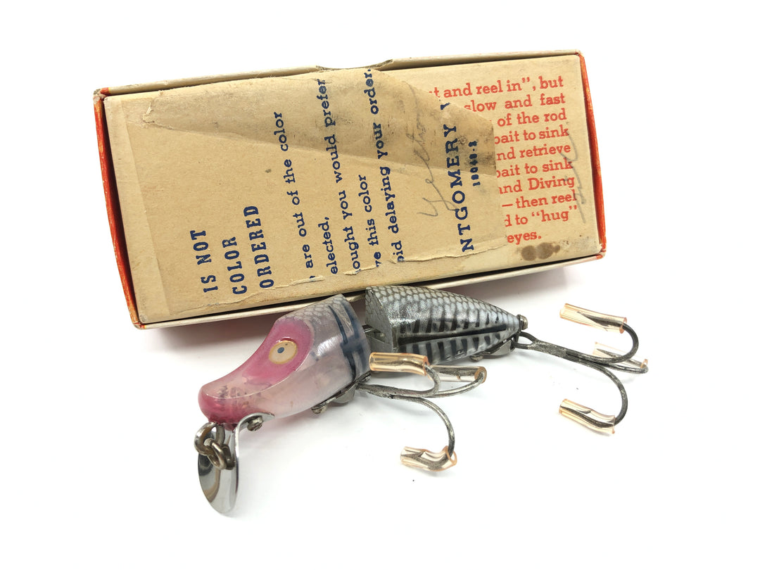 Heddon Jointed Sinker River Runt 9330 XRS Silver Shore Minnow Color with Box and Catalog