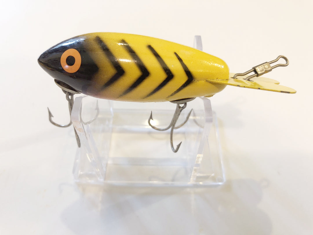 Bomber 420 Wooden Lure Yellow with Black Ribs Color