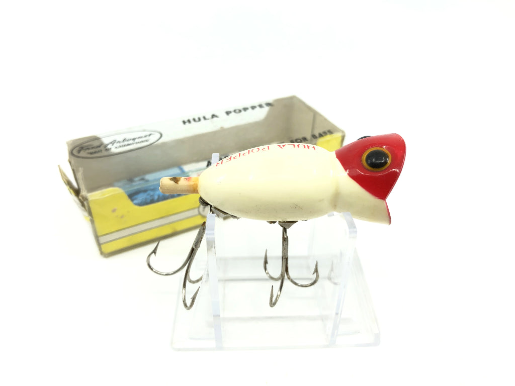 Vintage Arbogast Hula Popper Red and White Color with Box