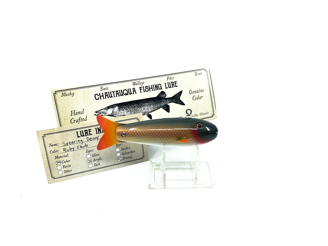 Chautauqua Spearing Decoy Ruby Chub Color with Box