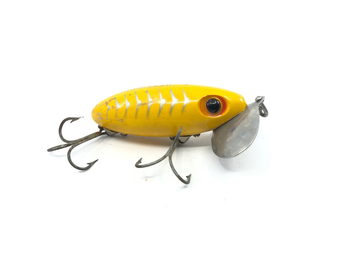 Arbogast Jitterbug Yellow with Gray Ribs Color