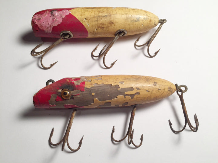 South Bend Bass-Orenos Lot of Two Glass Eyed and Tack Eyed Warriors