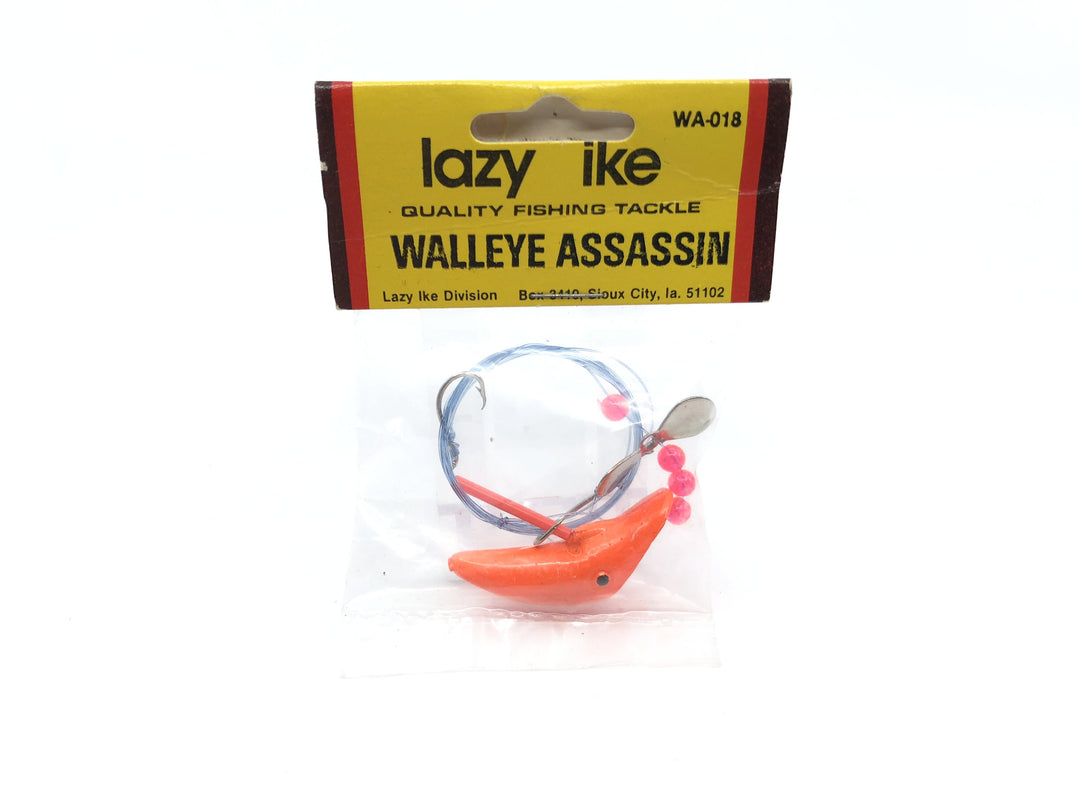 Lazy Ike Walleye Assassin Hot Tiger Orange Color New on Card