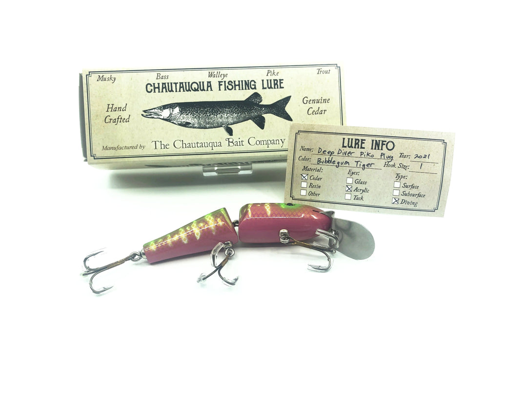 Chautauqua Jointed Deep Diver Piko Plug Bubblegum Tiger Color