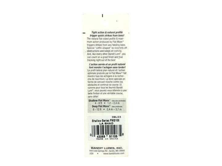 Bandit Flat Maxx Shallow Series LA Shad Color FMS108 New on Card