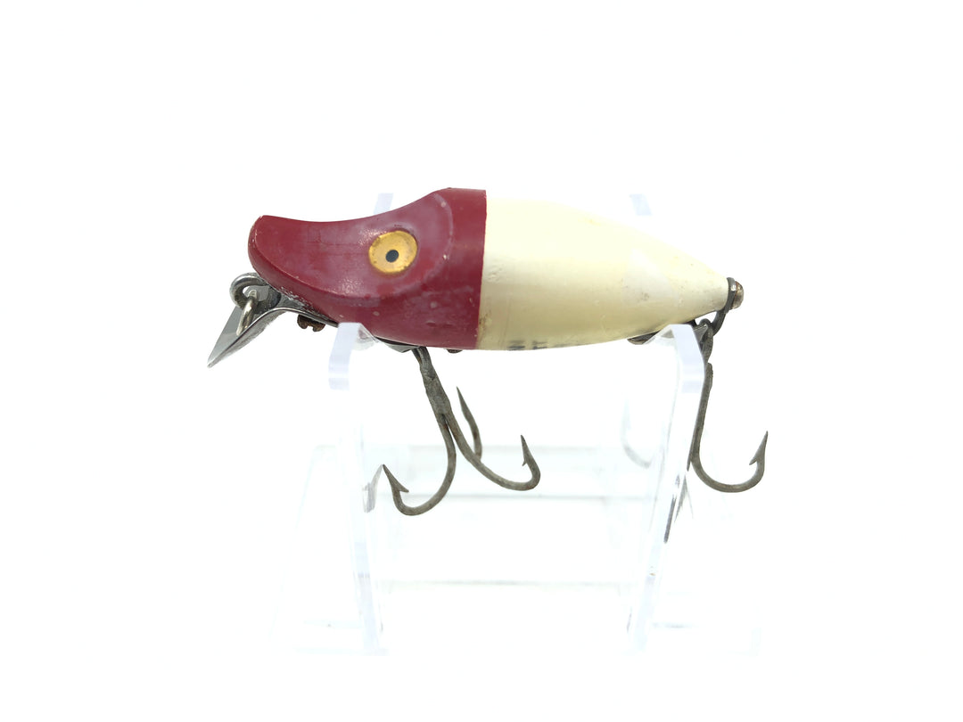 Heddon Midget River Runt Red Head White Color