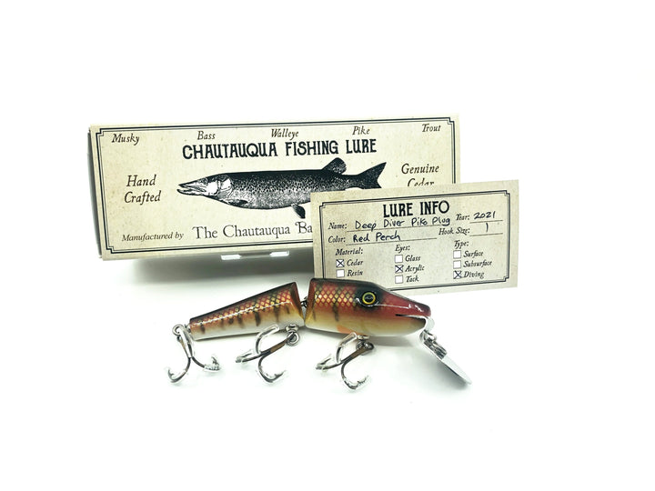 Chautauqua Jointed Deep Diver Piko Plug Red Perch Color