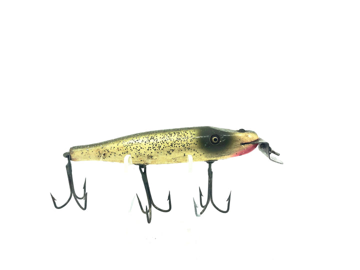 Vintage Creek Chub 700 Pikie Minnow Glass Eyes Silver Flash 718 Color Wooden Lure