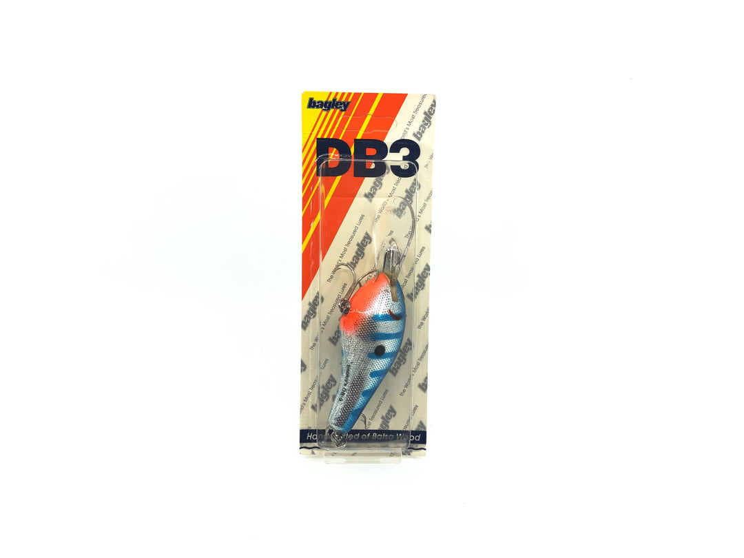 Bagley Diving B3 DB3-SBLS Blue Stripe/Silver Foil Color New on Card Old Stock Florida Bait