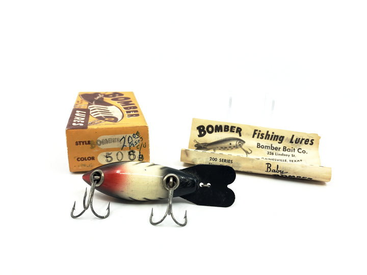 Vintage Wooden Bomber 506 White/ Black Ribs Color with Older Two Piece Box