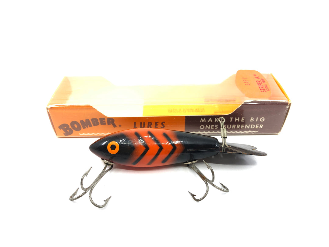 Bomber Wooden 412 Orange/ Black Ribs Color with Box