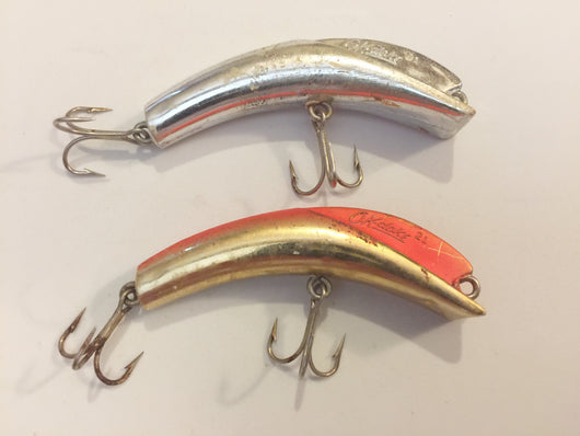 OK-Doke Lures Lot of 2 Size 21 Silver lure, Gold and Orange Lure