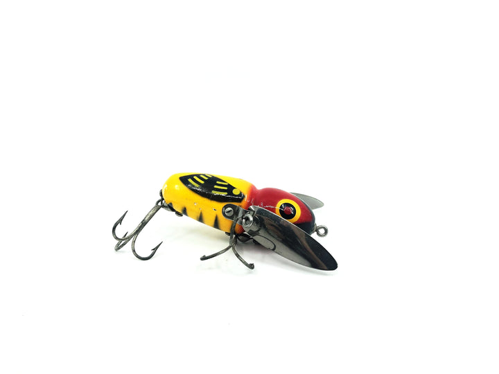 Heddon Wooden Crazy Crawler 2100 YRH Yellow Red Head