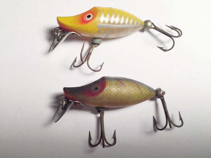 Heddon Tiny River Runts Lot of 2 Perch and Yellow Shore
