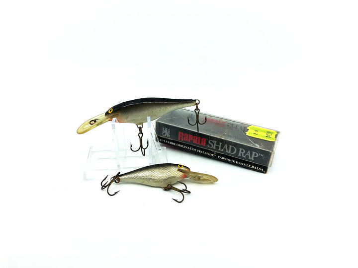 Rapala Shad Rap Combo with Box SR-5, SR-6 S Silver Black Color Deep Runner Lure with Box