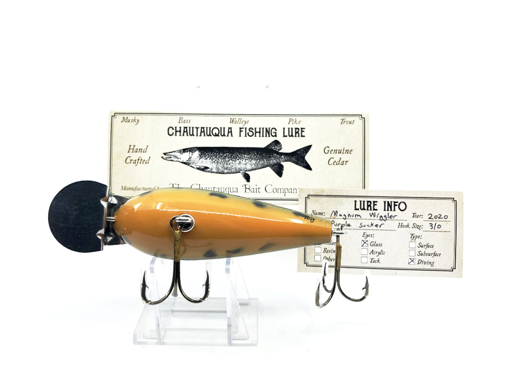 Chautauqua Wooden Glass Eye Magnum Wiggler Purple Sucker 2020 Color Custom Lure