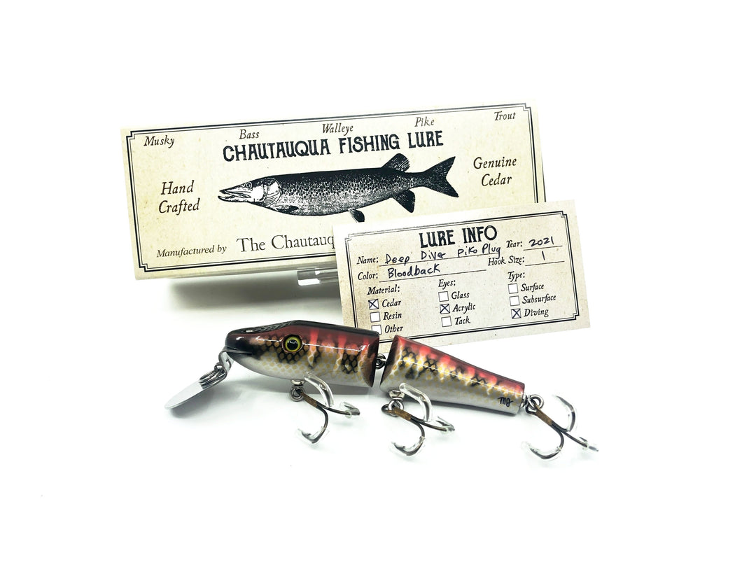 Chautauqua Jointed Deep Diver Piko Plug Bloodback Color