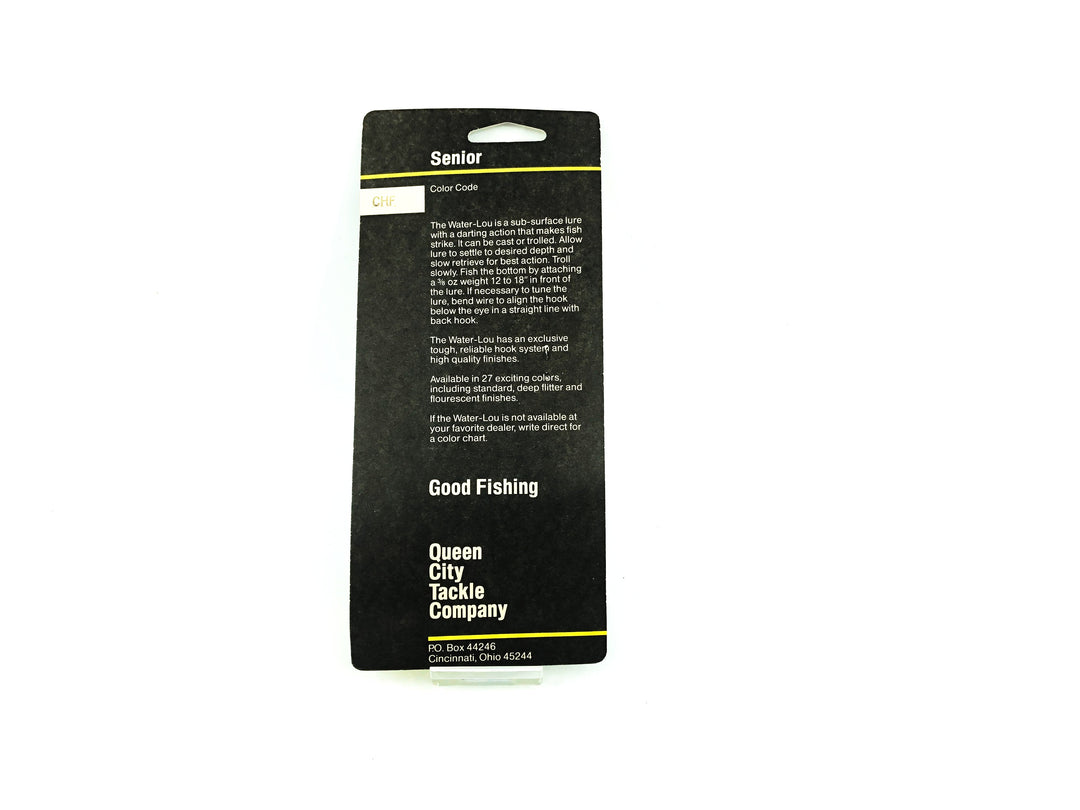 Queen City Tackle Company Senior Model Water-Lou CHF Gold Chub-Dark Green Top Color on Card