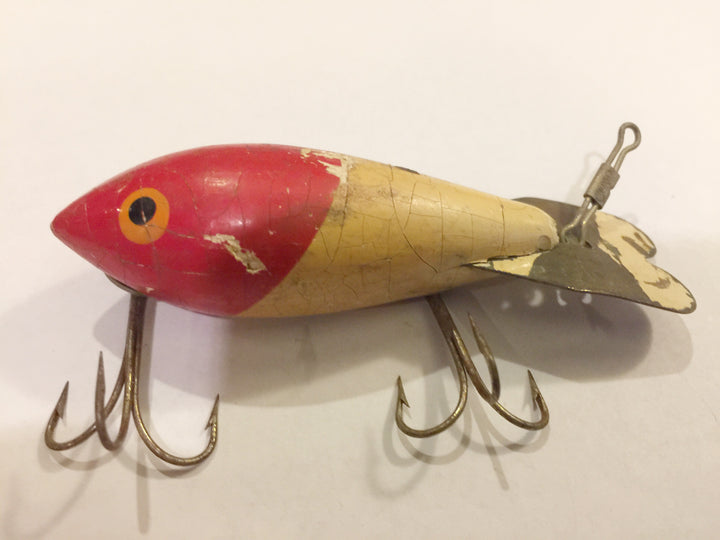 Bomber Vintage Wooden Lure Red and White