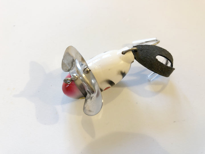 Falls Bait Company Fish 'N Fool White with Black Ribs and Red Dots