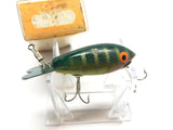 Vintage Wooden Bomber Lure Green Perch Color with Box and Paperwork