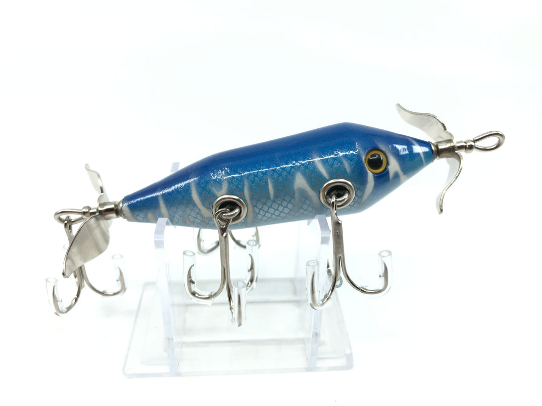 Chautauqua Special Order Wooden 5 Hook Minnow in Blue Ice Color