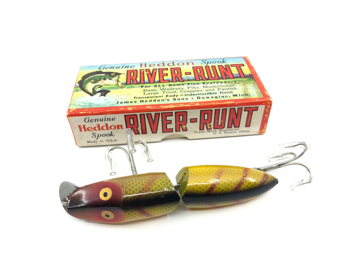 Heddon Jointed Floating River Runt 9430 L Perch Color with Box and Insert