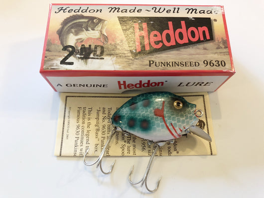 Heddon 9630 2nd Punkinseed FLS Green Scale Spots Color New in Box