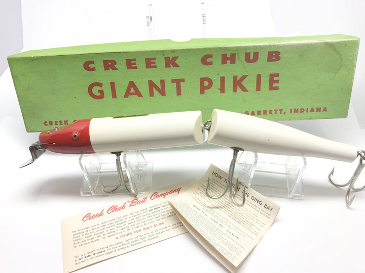Creek Chub Giant Jointed Pikie Red Head White Body Color 802 with Box
