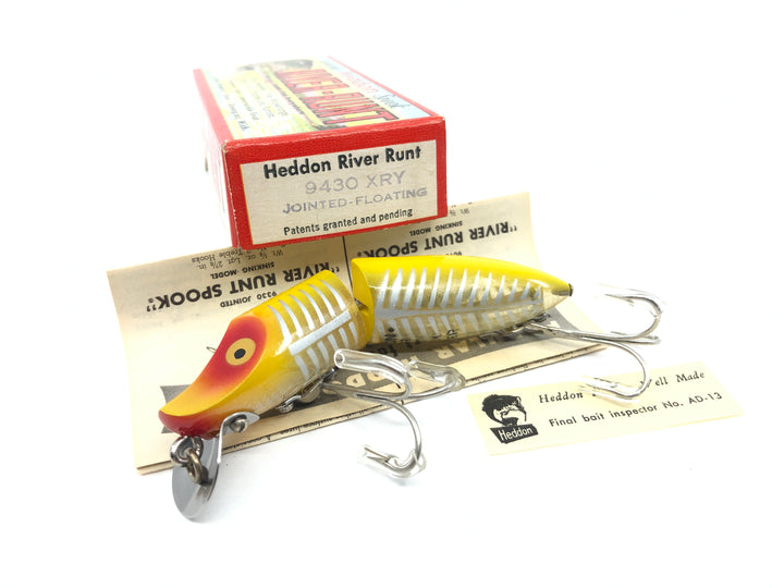 Heddon Jointed Floating River Runt 9430 XRY Yellow Shore Color with Box and Insert