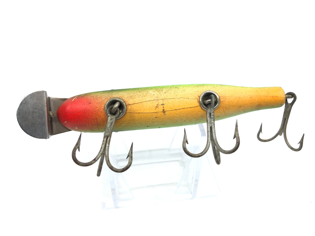 Creek Chub 700 Pikie Minnow Fire Plug Color 732 Glass Eyes Wooden Lure