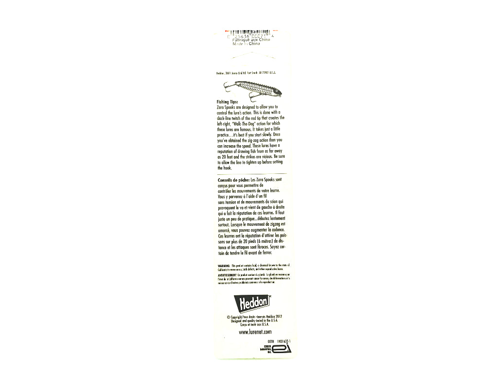 Heddon Original Zara Spook BB Baby Bass Color New on Card