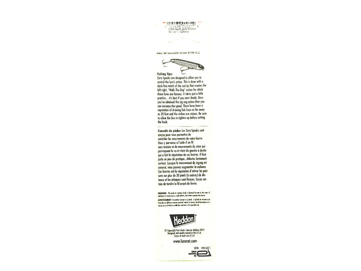 Heddon Original Zara Spook BB Baby Bass Color New on Card